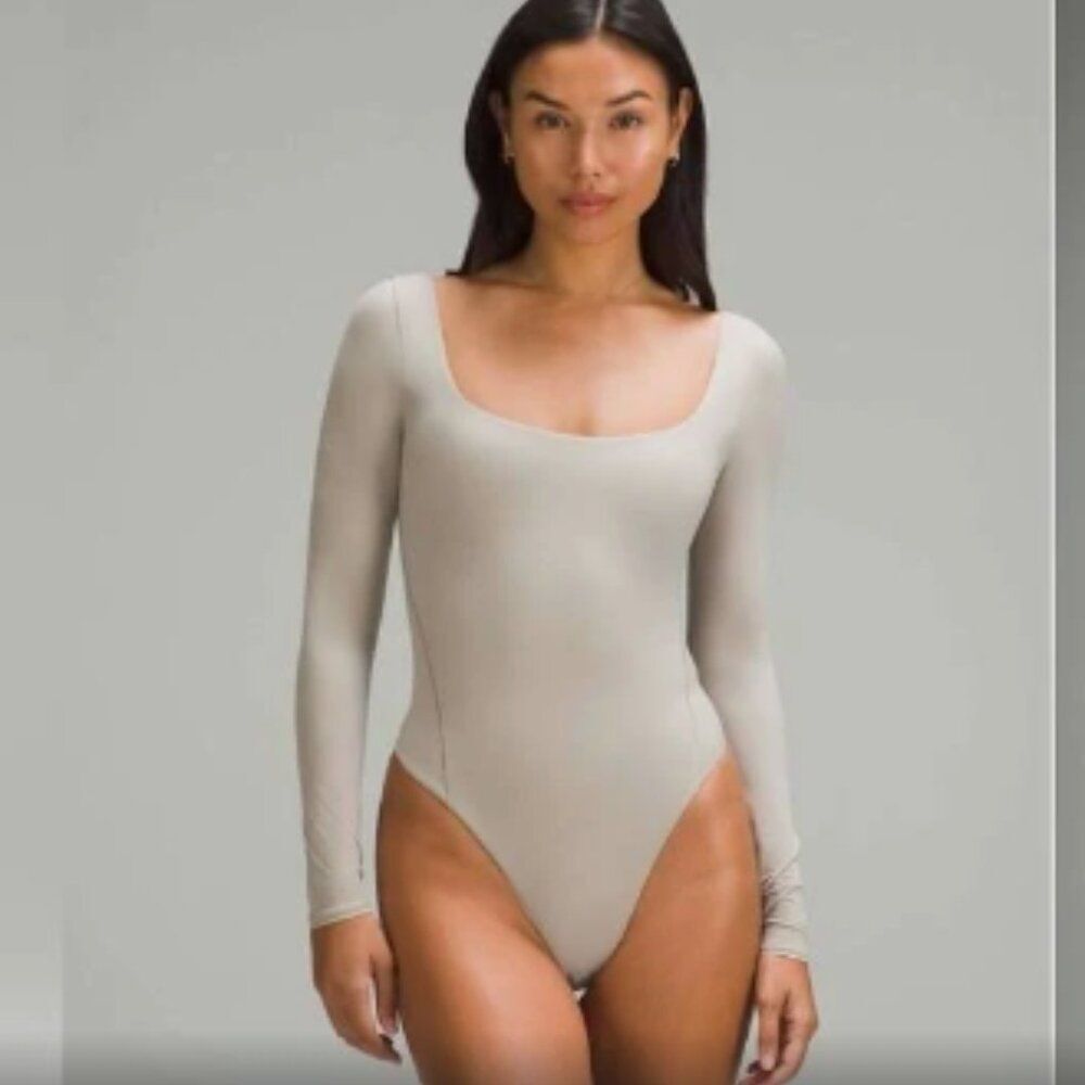 Lululemon wundermost long sleeve bodysuit riverstone size medium